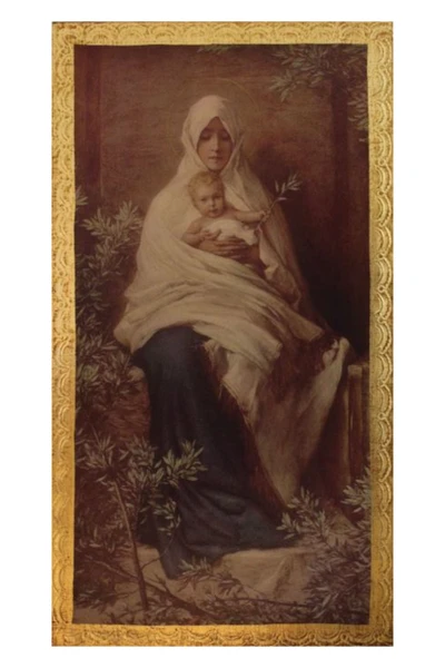 Madonna & Child by Barabino Florentine Plaque 6.75x12" L-102-313