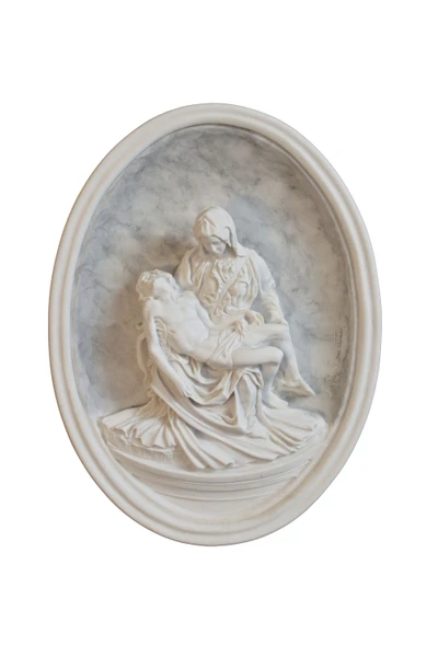 Pieta Plaque in White 7.75x10.5" 77