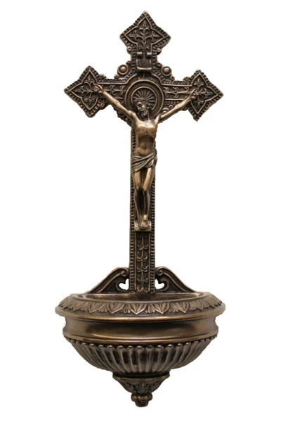 Crucifixion Font in Cold Cast Bronze 11" SR-75371