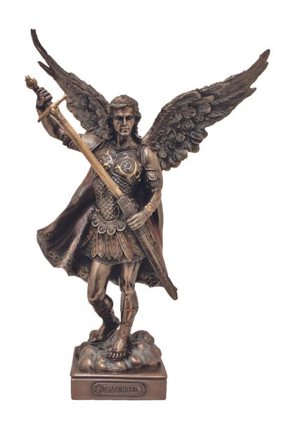 St. Michael without Devil Statue in Cold Cast Bronze 13.5" SR-75993