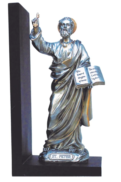 St. Peter Bookend in Pewter Style 9.5" SR-76622-PE