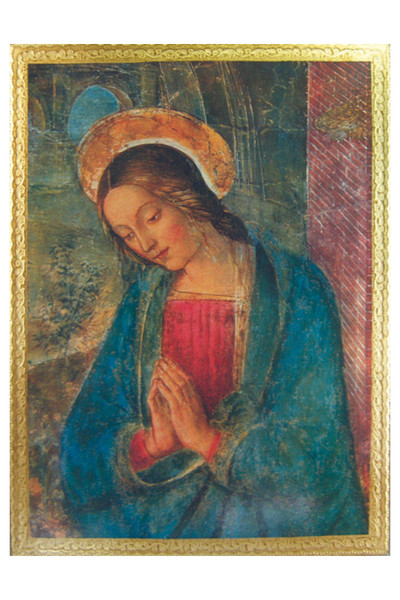 Praying Virgin by Pintoricchio Florentine Plaque 11.5x15.5" L-103-AP
