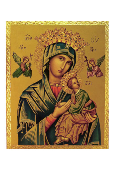 Perpetual Help Florentine Plaque 7.5x9.5" F-812