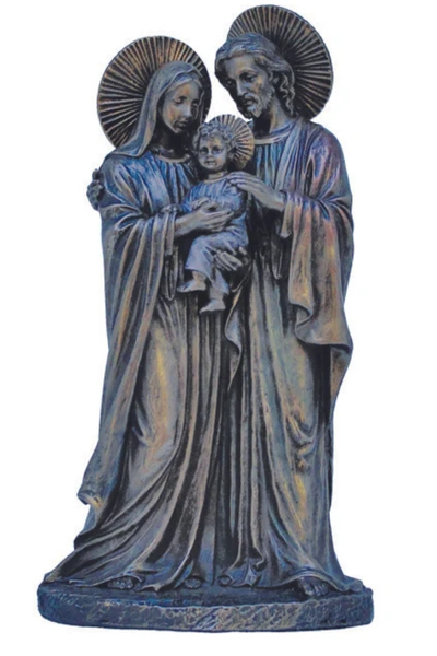 Holy Family with Halos Statue in Cold Cast Bronze 8.5" SR-77181