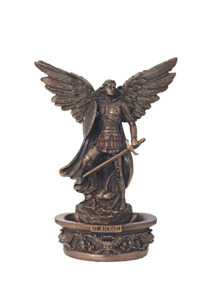 Standing/Hanging St. Michael Font in Cold Cast Bronze 7.25" SR-77799