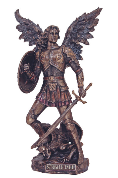Archangel Michael Statue in Cold Cast Bronze 9" SR-76311