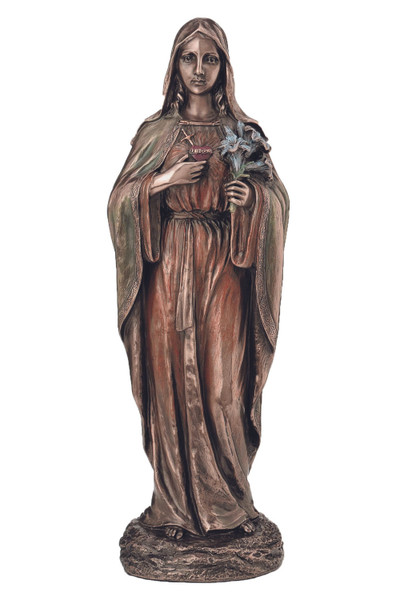 Immaculate Heart of Mary Statue in Cold Cast Bronze 10" SR-77486