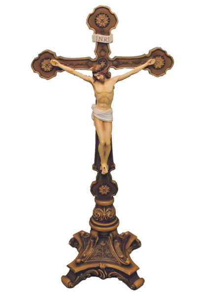 Ornate Standing Crucifix in Color 13" SR-76443-C