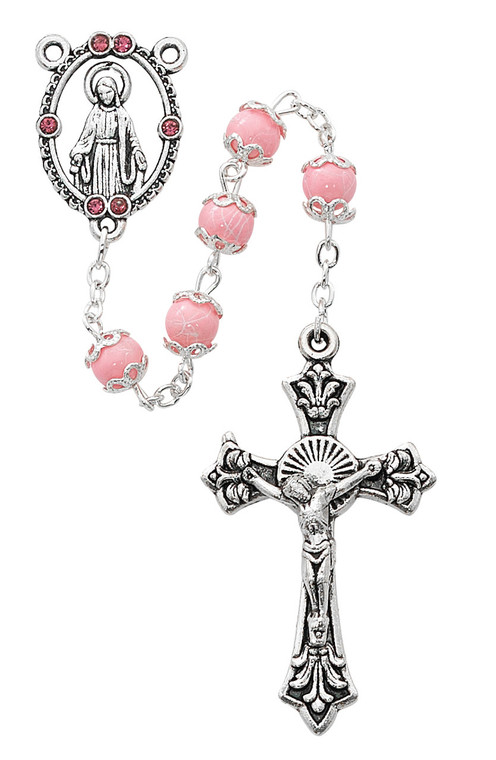 Capped-Bead Pearl Rosary