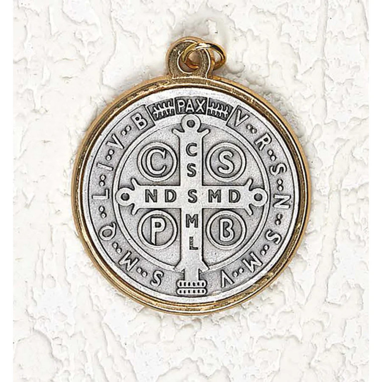 St. Benedict Medal In a Gold Frame