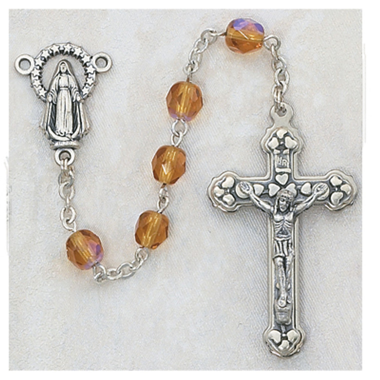 Topaz (November) Crystal Bead Rosary 120-TOR