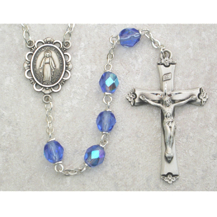 Zircorn (December) Birthstone Sterling Silver Rosary 875L-ZRF