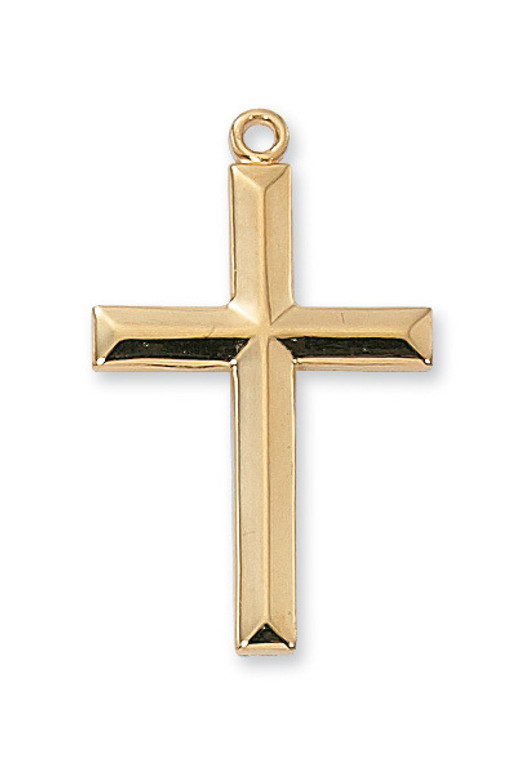 18KT Gold on Sterling Silver Cross J7023