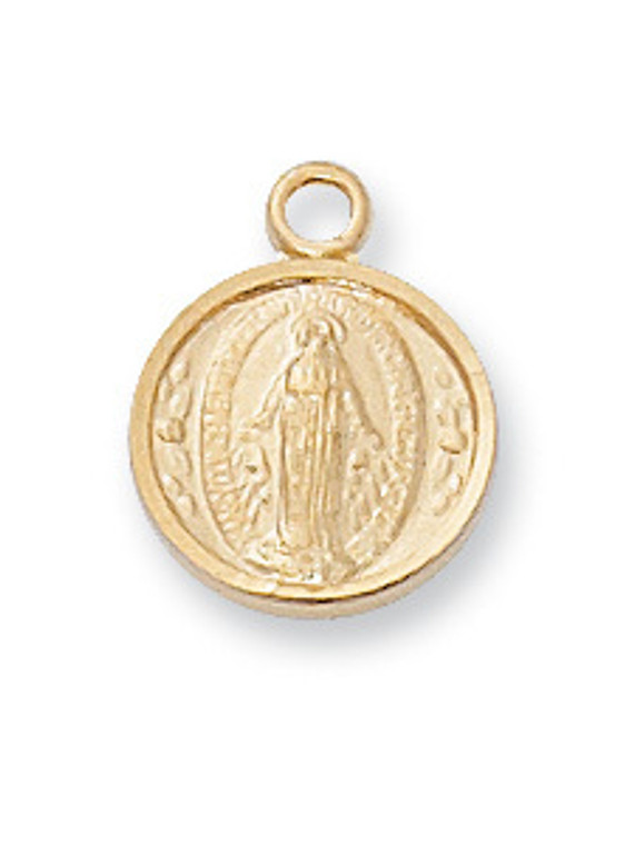 18KT Gold over Sterling Silver Miraculous Medal J107MI