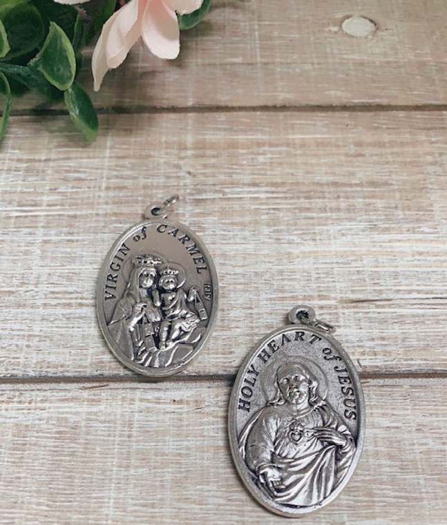 Large Double Sided Our Lady of Mt. Carmel/SHJ Medal