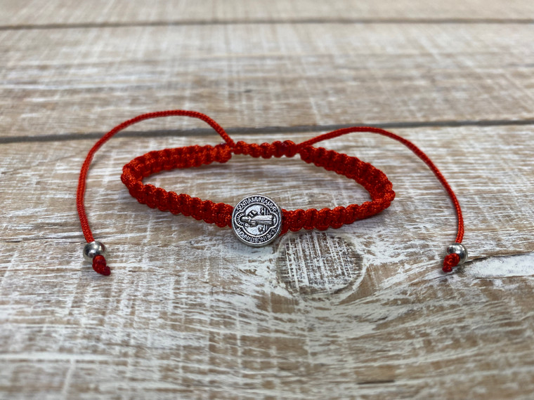 Saint Benedict Corded Baby Bracelet