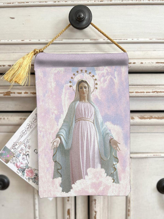 Velvet HD Print Blessings Pouch Our Lady of Medjugorje/Peace