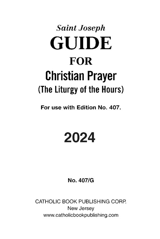 Saint Joseph Guide for Christian Prayer for 2024 Large Type