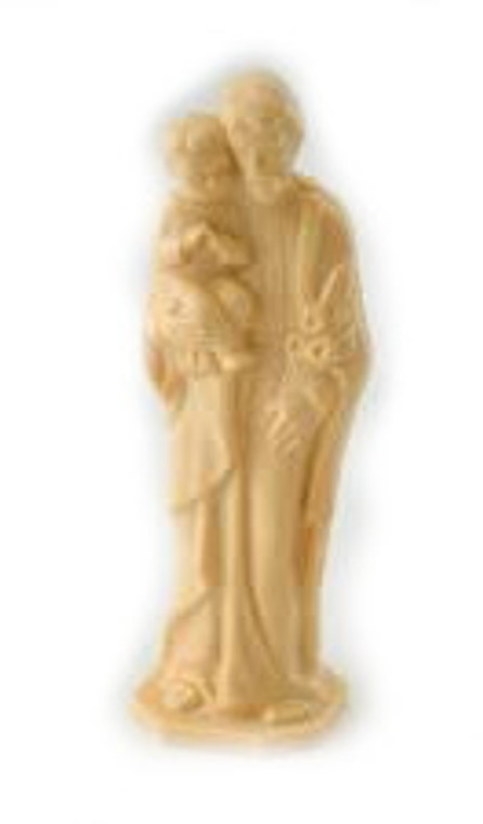 4 inch Saint Joseph and Child Tan Statue