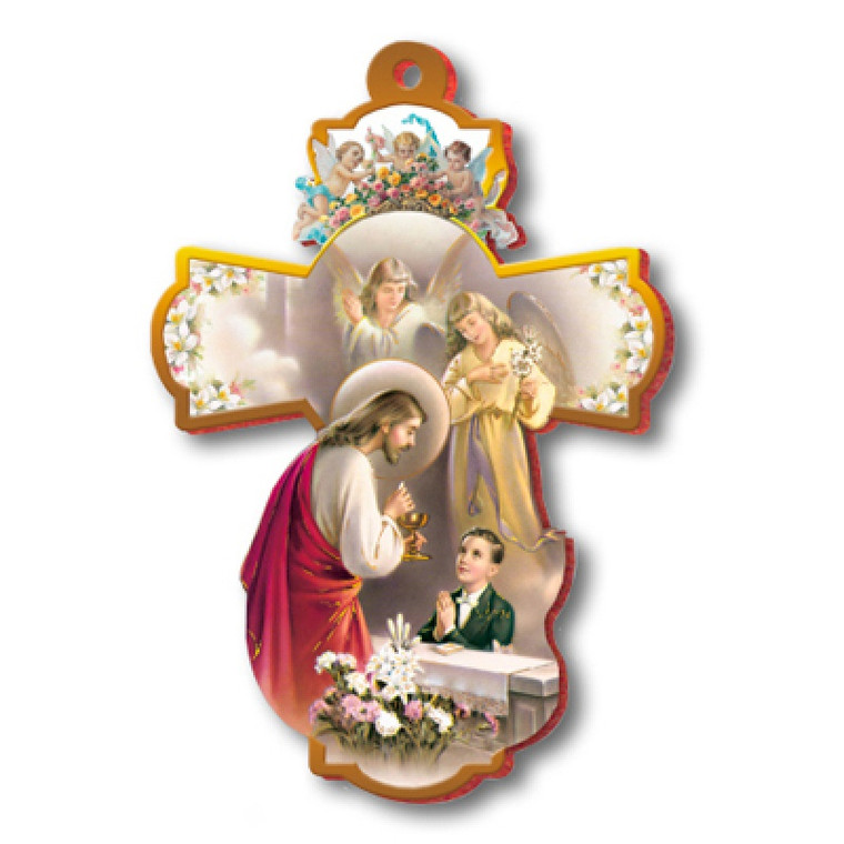 First Holy Communion Plaque Cross for Boy