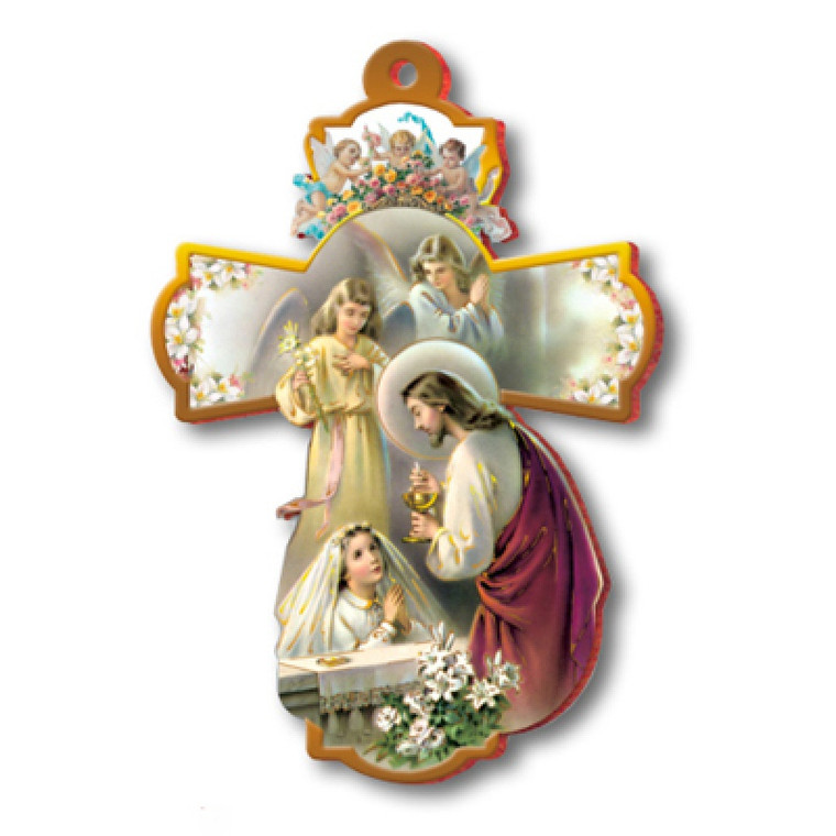 First Holy Communion Plaque Cross for Girl
