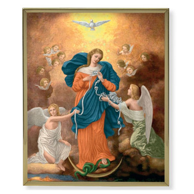 8" x 10" Gold Plaque Frame with a Our Lady Untier of Knots Print