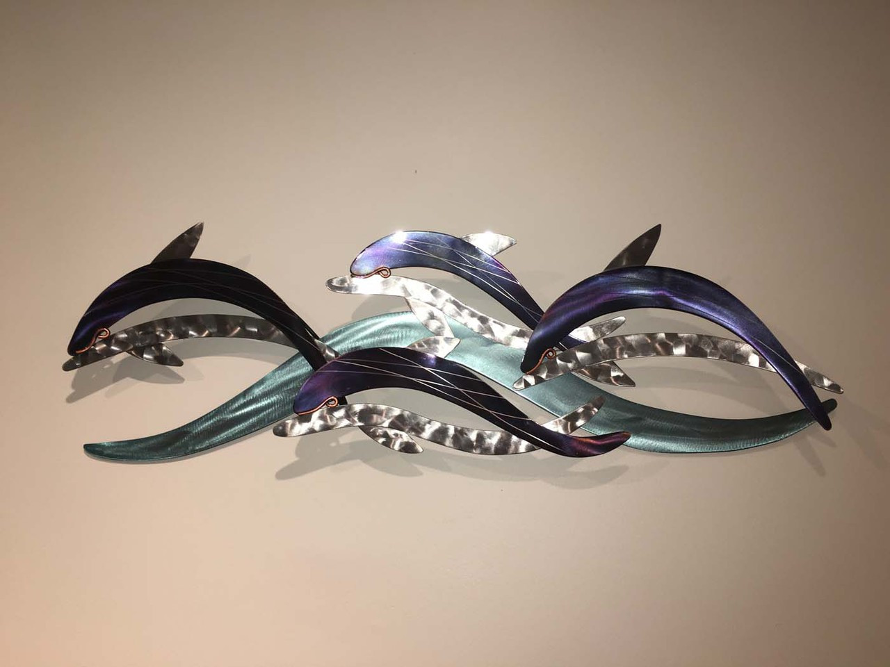 Dolphin Wave Metal Wall Sculpture