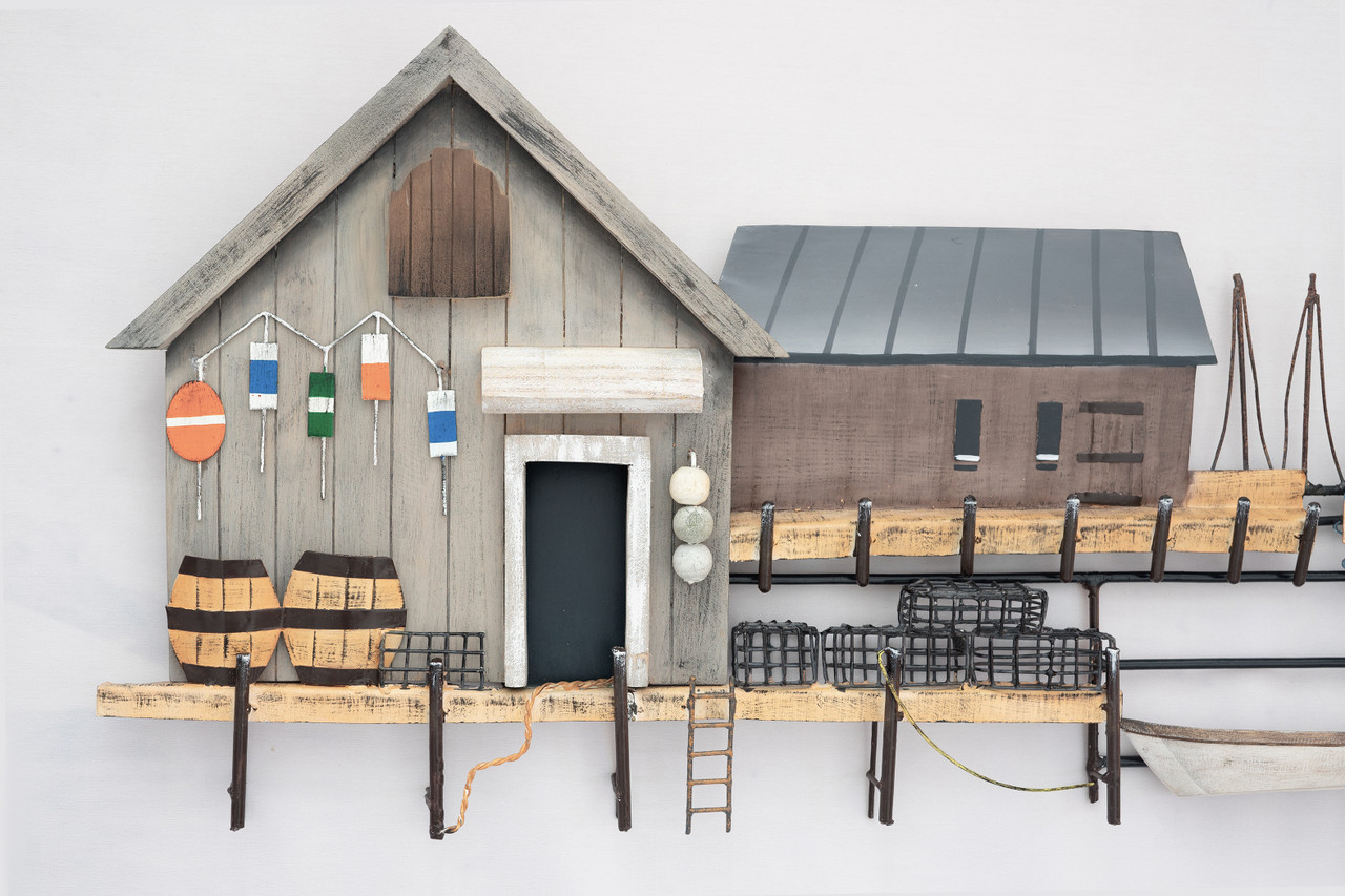 SEA VILLAGE METAL WALL ART