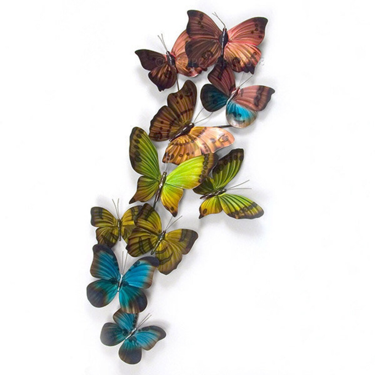 Metal Wall Art， Flying with Butterflies， Metal Butterfly Decor， Metal Wall-