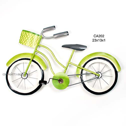 Beach Cruiser Lime Green Metal Wall Art Beach Cruiser Lime Green Metal Wall Art