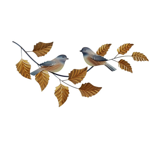 Chickadees on Branch Metal Wall Art CO163