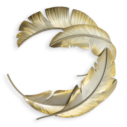 Golden Banana Leaves Plaque 39" Round MM086