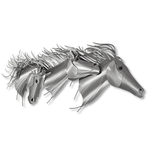 Three Stallions Metal Wall Art Three Stallions Metal Wall Art
