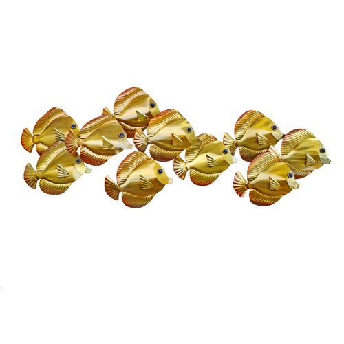 Yellow Tangs - School of Gold Fish Metal Wall Art Yellow Tangs - School of Gold Fish Metal Wall Art