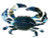 Crawling Blue Crab Metal Wall Art