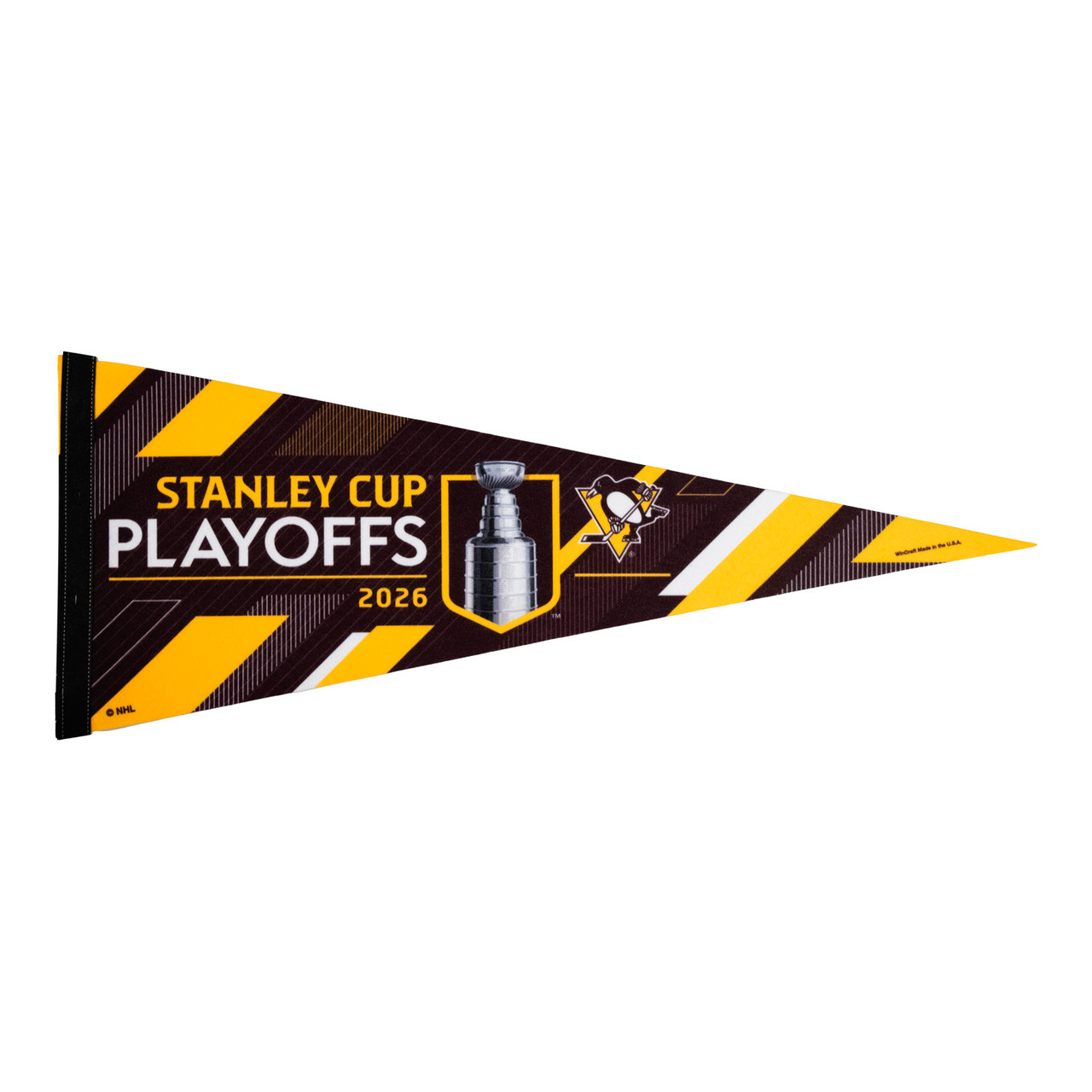 WinCraft Kit Bandiera E Asta Per Pittsburgh Penguins | 0,9x1,5m | Asta Rotante Antigroviglio E Staffa Regolabile | Ufficiale NHL