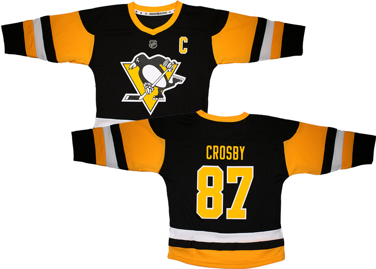 PITTSBURGH PENGUINS 4/7 BLACK SIDNEY CROSBY JERSEY