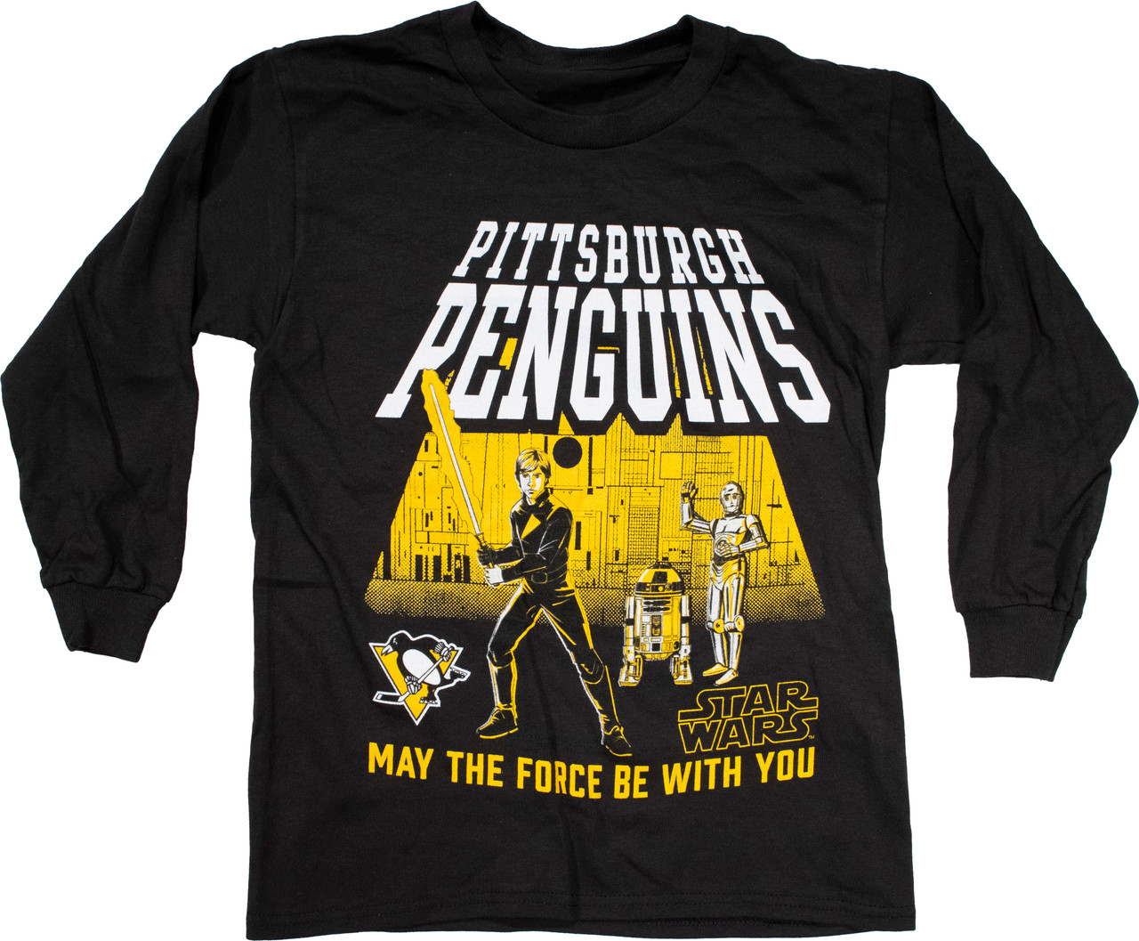 Outerstuff Youth Black Pittsburgh Penguins Star Wars The Force Long Sleeve T-Shirt