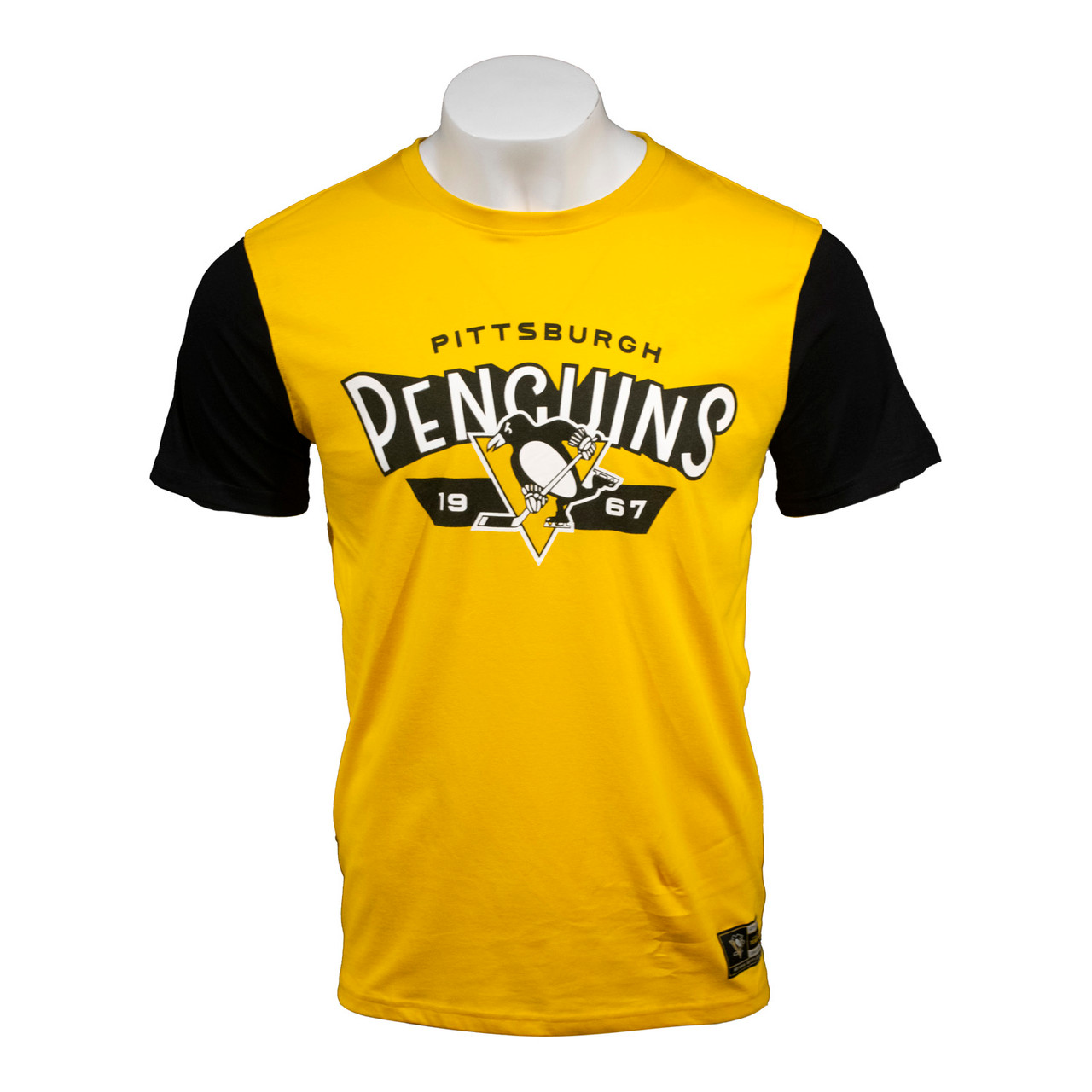 Pittsburgh Penguins Gold with Black Sleeve T-Shirt
