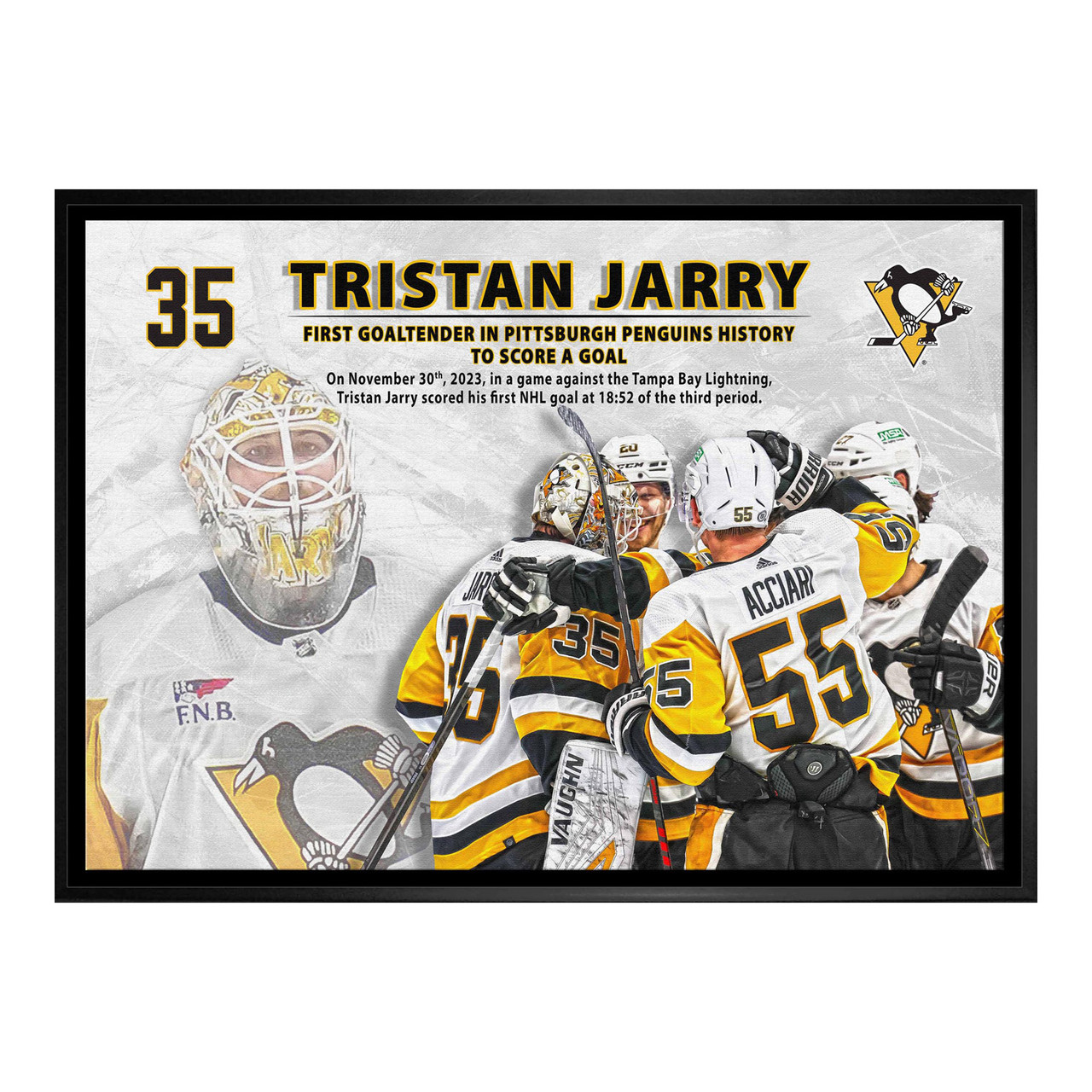Pittsburgh Penguins Tristan Jarry First Goaltender Goal