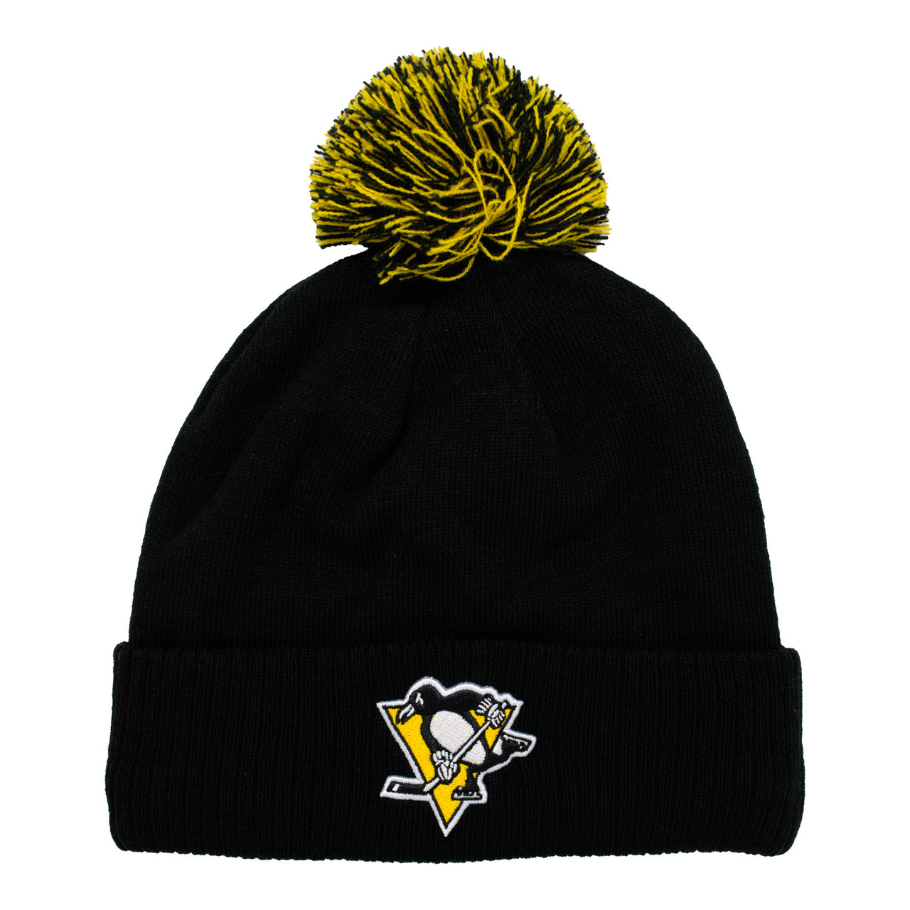 Reebok Pittsburgh Penguins Face Off Collection  Beanie Gold & Gray W/ Black Pom Pittsburgh Penguins Power Line Pom Knit Hat main image 4
