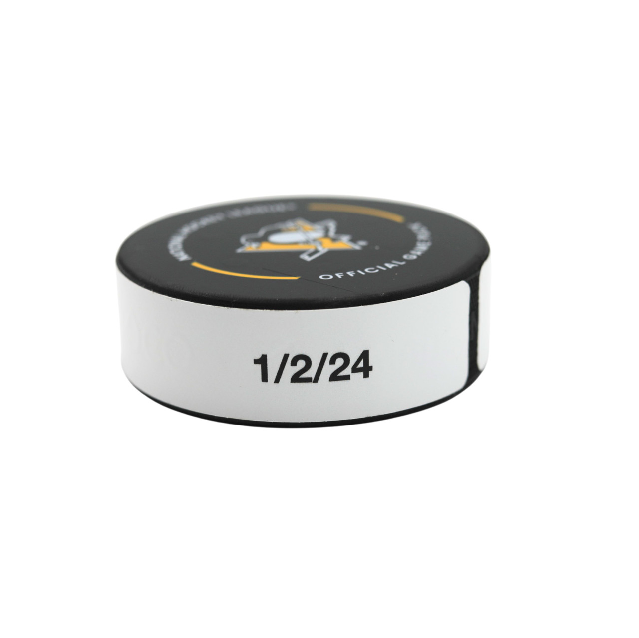 Pittsburgh Penguins GameUsed Puck vs Washington Capitals on 1/2/24