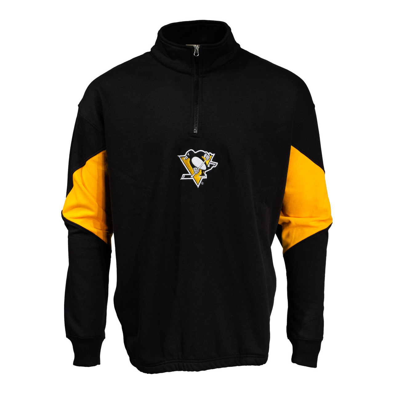 Pittsburgh Penguins Big & Tall Quarter Zip Pieced Sleeve Pullover