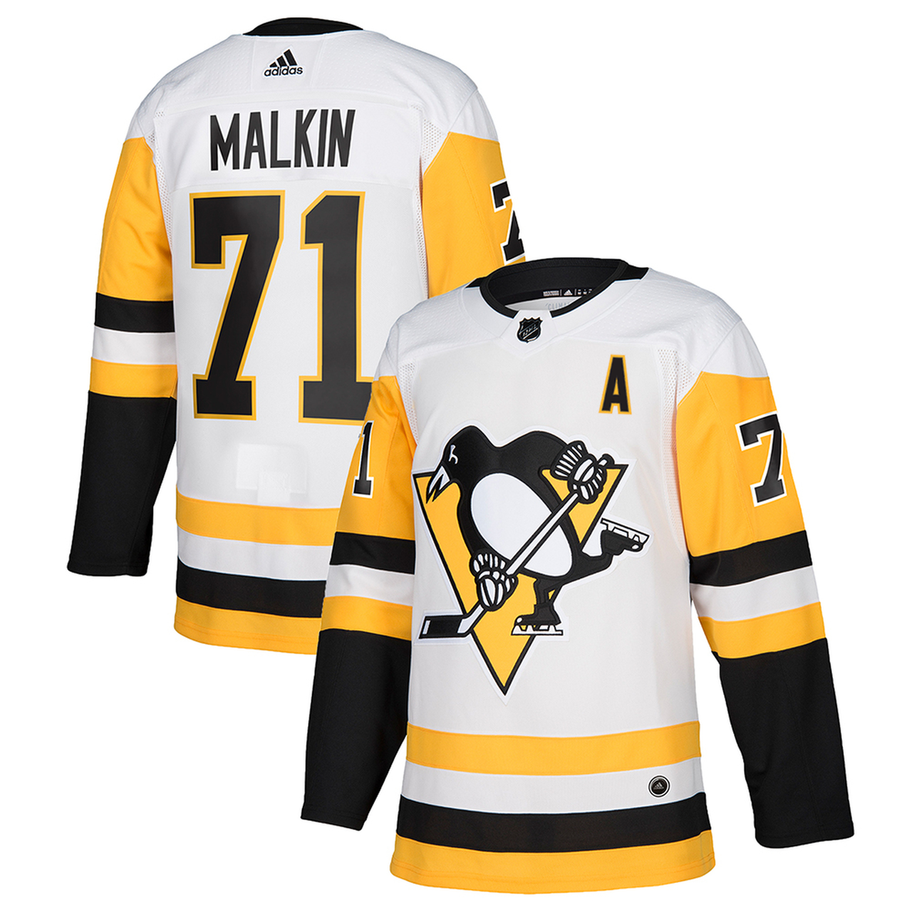 Adidas Pittsburgh Penguins No71 Evgeni Malkin Black Home Authentic USA Flag Stitched NHL Jersey