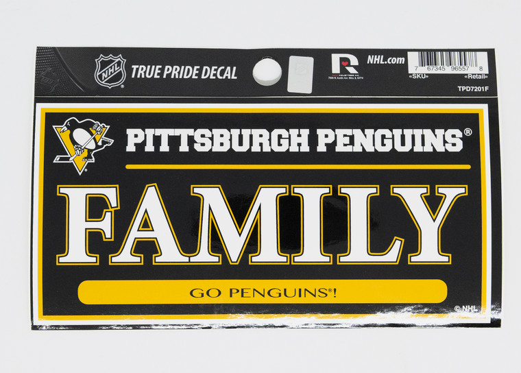 PITTSBURGH PENGUINS DECAL FAMILY PRIDE 3" X 6"