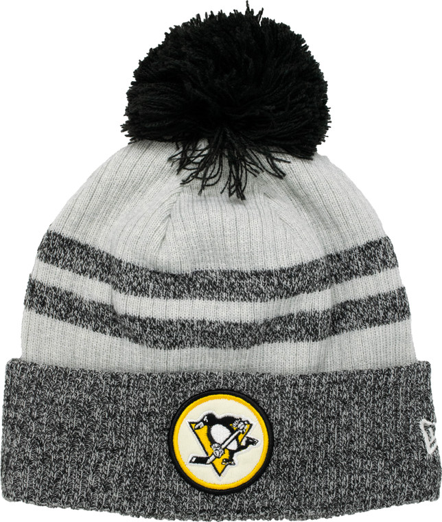 Pittsburgh Penguins Patch E3 Removable Pom Knit Hat