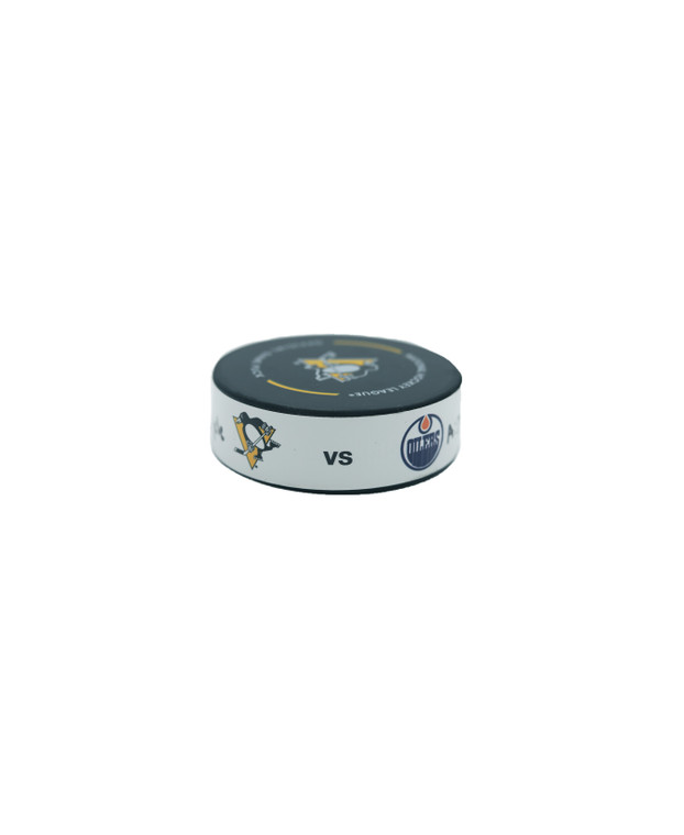 Warren Foegele Goal Puck - Pittsburgh Penguins vs Edmonton Oilers on 2/23/23