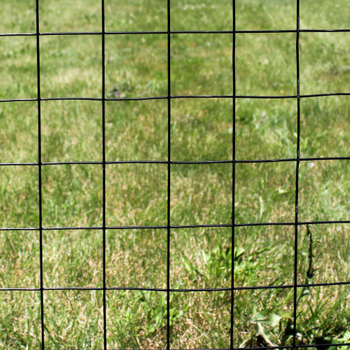 5' x 100' Welded Wire Fence-12.5 ga. galvanized steel core; 10.5 ga. after Black PVC-Coating, 3" x 3" Mesh