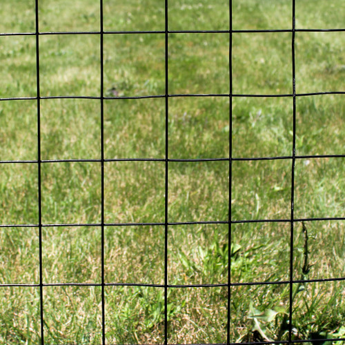5' x 100' Welded Wire Fence-12.5 ga. galvanized steel core; 10.5ga after Black PVC-Coating, 4" x 4" Mesh