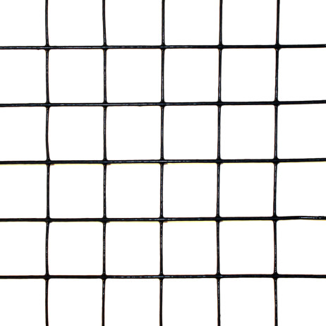4' x 100' Welded Wire Fence Dog Fence-12.5 Ga. Galvanized Steel Core; 10.5ga After Black PVC-Coating, 4 x 4 Mesh